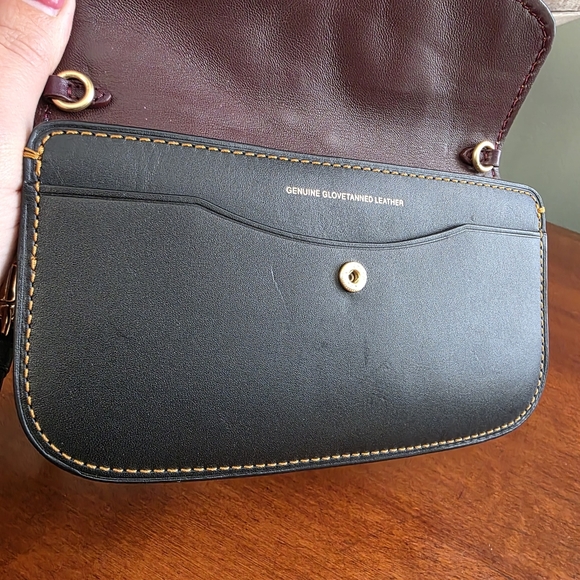 Coach 1941 58181 Tea Rose Clutch Black Leather Wristlet Bag - Picture 11 of 16